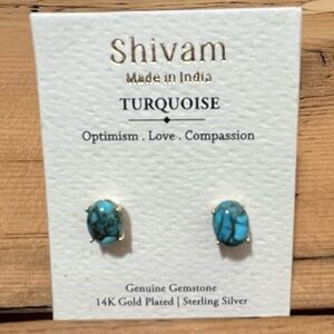 Shivam Turquoise / 14K Gold Plated Earrings
